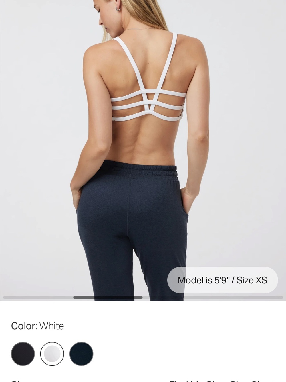 Vuori Yosemite Light Gray Strappy Sports Bra - Women Intimates & Sleepwear